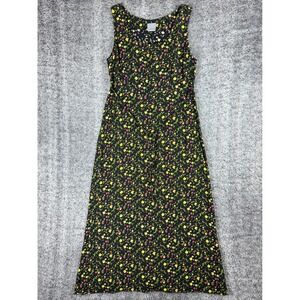 Rabbit Rabbit Designs Black Floral Rayon Sleeveless Maxi Dress 12 2073E01 Turkey